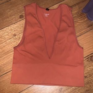 Brick fitted crop top from urban outfitters